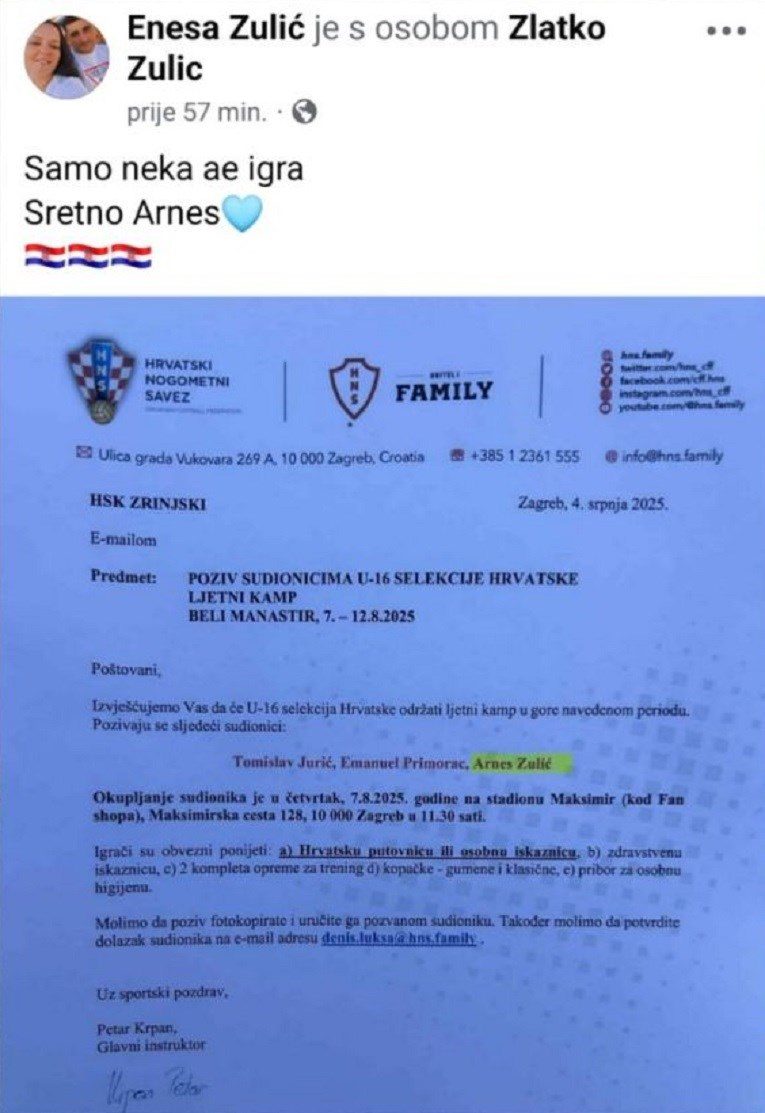 Odbio igrati za BiH: Arnes Zulić, veliki talent iz Velike Kladuše odabrao Hrvatsku