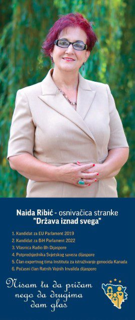 U Sarajevu se osniva nova stranka "Država iznad svega" osnivačica Naida Ribić